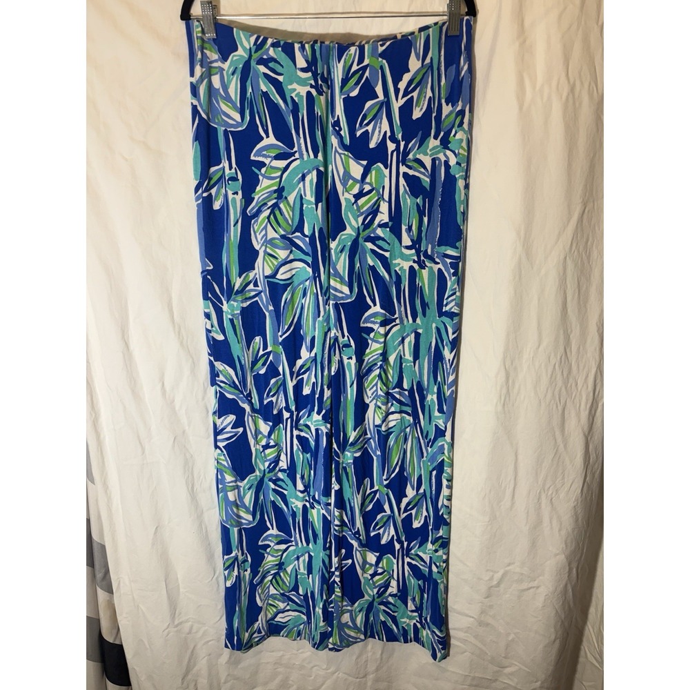 Lilly Pulitzer Georgia May Palazzo Pants Blue Crush Stretch Pull On Medium II26